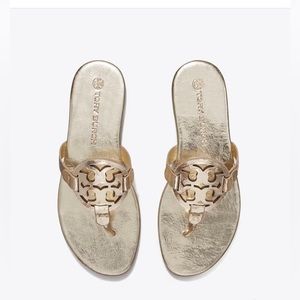 Tory Burch Miller Soft Metallic Sandal in Spark Gold sz 8.5